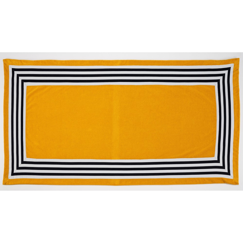 Cannes Egyptian Cotton Beach Towels 870 by Designer Abyss & Habidecor in Curcuma Yellow